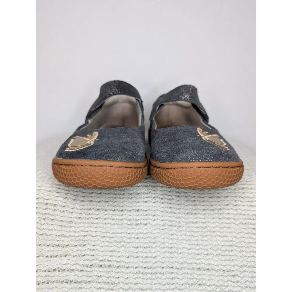 Livie & Luca Toddler Girls' Grey Glitter Mary Janes with Gold Butterfly
